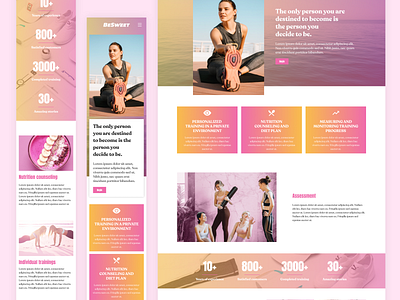 BeSweet personal trainer website template fitness healthy lifestyle landing page personal coach personal trainer ui user experience ux workout