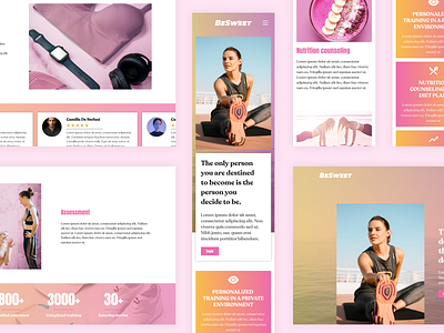 BeSweet landing page UI & UX for personal trainer