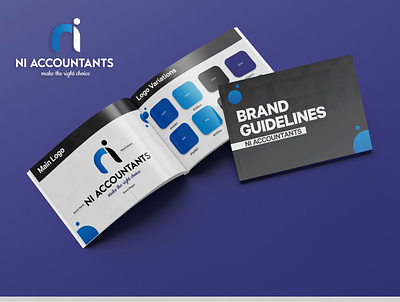 Ni Accountants Brand Guidelines book brand brand identity branding design creative design minimalist mockup premium vector