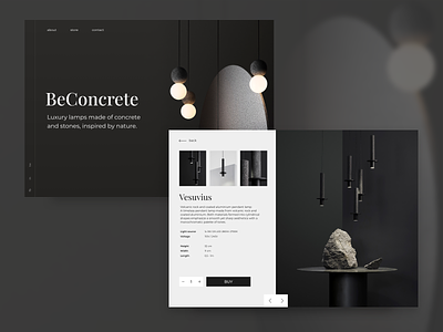 BeConcrete - Luxury Lamps design ecommerce ui webdesign website