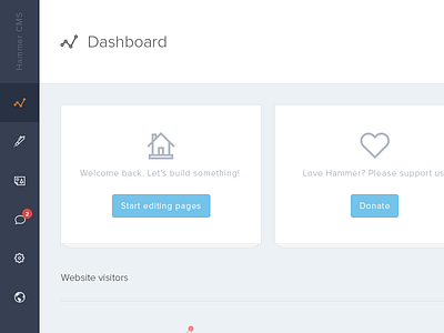 Hammer CMS Dashboard (WIP) blue cms dashboard design editor flat icons php website