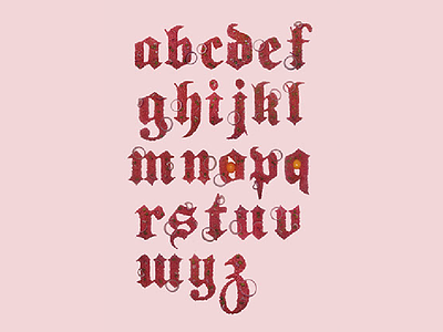 Meat Gothic font design font gothic handmade illustration meat pink typeface