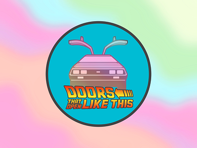 Back to the Future x Silicon Valley Holographic Sticker back to the future canada delorean holo holographic illustration just for fun playoff rebound silicon valley sticker stickermule vector