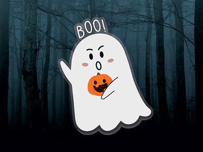 BOO! Acrylic Ghost Pin acrylic pin boo ghost halloween merch mockup pin product design rebound spooky stickermule