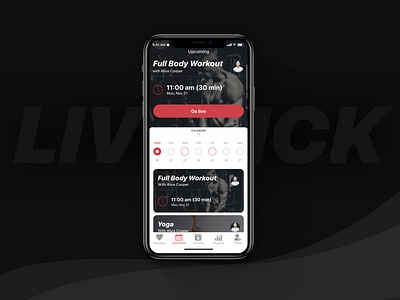 Livekick — Live virtual classes iOS App app design concept ios live schedule sport workout