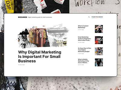 Boxmode Blog article blog blog design graphics illustrator media minimal website