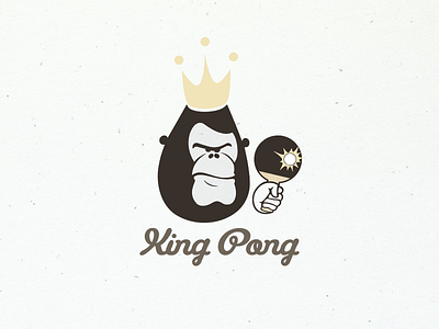 King Pong illustration logo ping pong sports