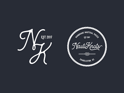 NautiKnots pt. II branding design jewelry logo nautical navy script