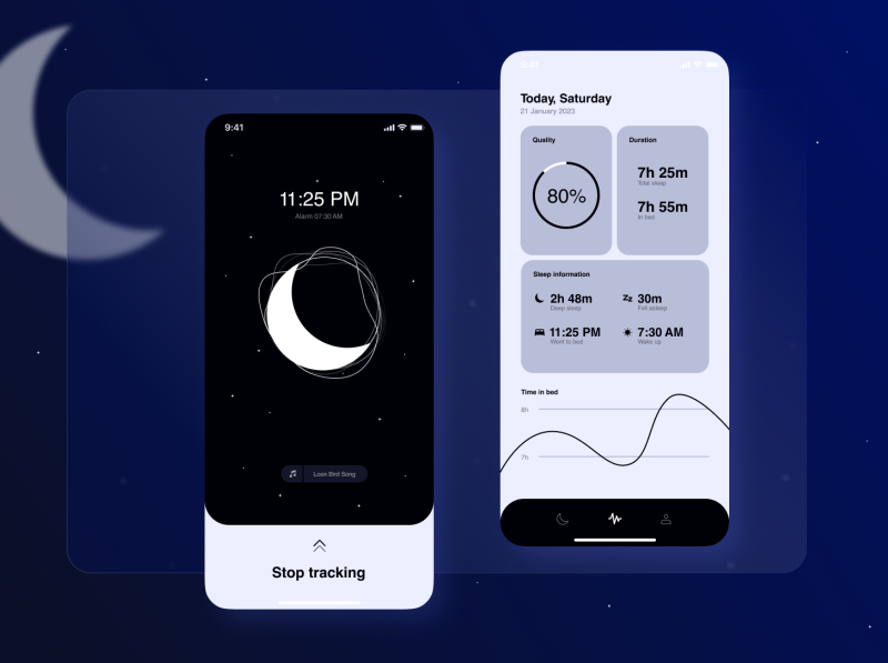 Sleep app by Daria Kurbatova on Dribbble