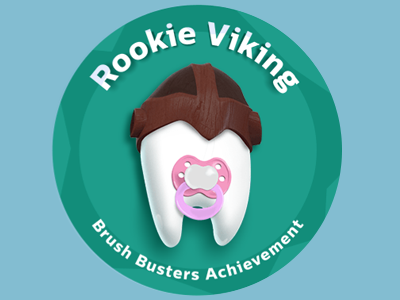 Rookie Viking achievement app brush busters helmet pacifier philips tooth viking
