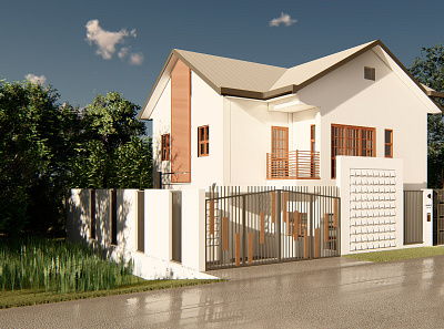 Proposed 2-Storey-Residential_Minimalist White House 3d architecture house lumion minimalist muji residential