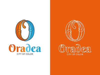 City of Oradea | O Logo architecture art art nouveau brand branding city city branding color creative duality fluid geometric light line line art logo mark stained glass water wire frame