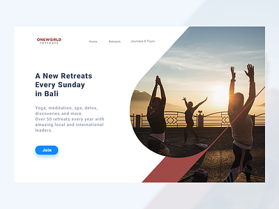 Yoga Retreat clean concept debuts landing page minimalist retreat travel ui web design website
