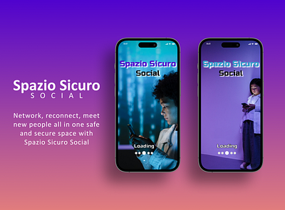 Social Media App (Spazio Sicuro Social - Safe Space Social) chat app chat application loading screen social social media ui ui design web app