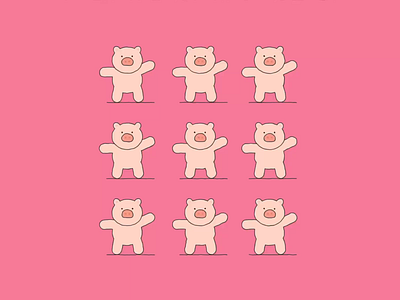 本草纲目毽子操 ae animation dance exercise fitness motion graphics pig