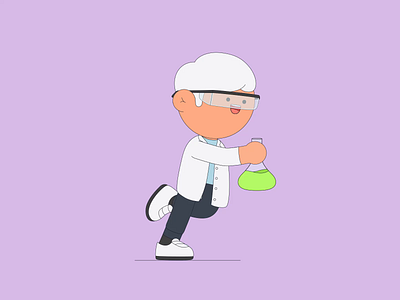 科学家奔跑Scientist ae animation character chemistry illustration motion nft nftart run scientist