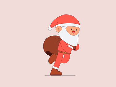 圣诞老人Santa Claus ae animation character christmas illustration motion nft run santa claus