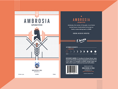 Ambrosia Label Design amaro art deco illustration label labeldesign packaging