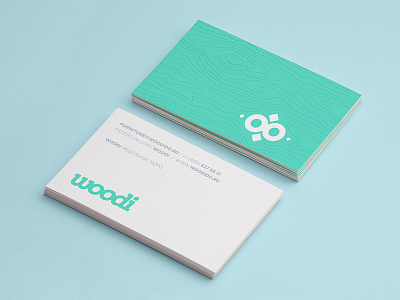 Woodi Business Cards branding business cards clean furniture green id identity logo simple wood woodi
