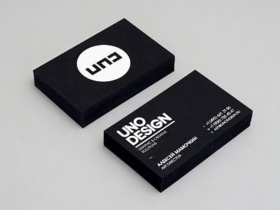 Uno Design Business Cards black branding business cards clean id identity logo minimal simple