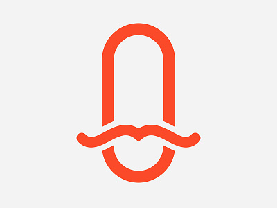 Detector branding clean detector face id logo logotype minimal moustache red simple