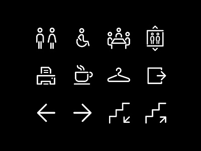 Rostelecom Wayfinding alexey malina ams arrow black design intelligence icon set icons line people signage wayfinding