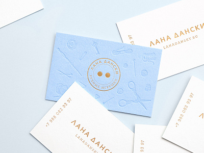 Lana Dansky alexey malina business cards button craft design intelligence emboss gold handmade identity lana dansky logo toys