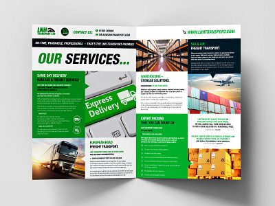 LNH Transport Sales Brochure graphic design typography