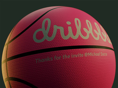 Hello Dribble 3d ball basketball cgi hello invite rendering thx