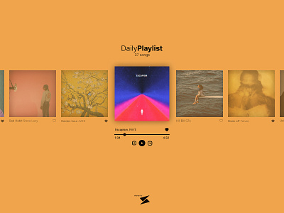 Music Playlist design 🎙️🧡 graphic design music ui