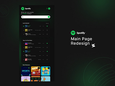 Spotify main page redesign 🎧💚
