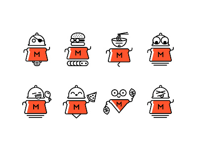 Mealpal Pals brand family food friends icons illustration