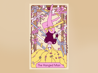 The Hanged Man art astrology character design drawing illustration line art tarot tarot cards