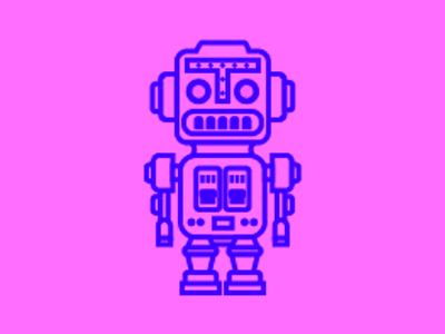 Robot animation illustration line art robot