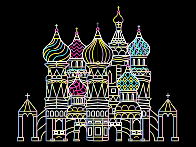 saint basil's cathedral architecture basil cathedral illustration line art russia