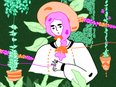 Practical Magic character colors design girl illustration plants scene