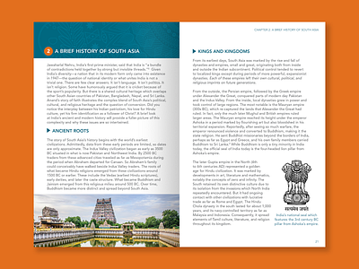 South Asia Booklet Design avenir next blue booklet design design editorial design indesign longform typography