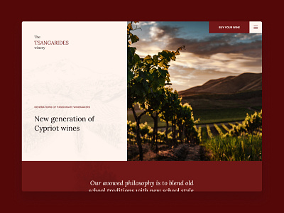 Tsangarides Winery | Landing Page branding design landing page minimal onepage red typography ui ux web webdesign website white wine winery