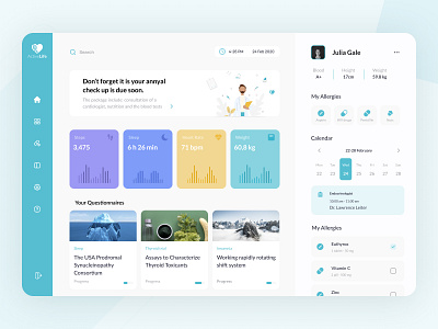 Dashboard |ActiveLife App app dashboard doctor health healthcare hospital hospital website illustration interface medical dashboard medication minimal ui ux website