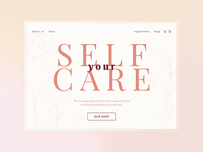 Your Self Care | Landing page beauty design health interface landing page minimal promo self care ui ux web website wellness