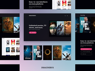 Imaginibus. Streaming Service | Landing page cinema design interface landing page minimal movies play streaming ui ux watch web website
