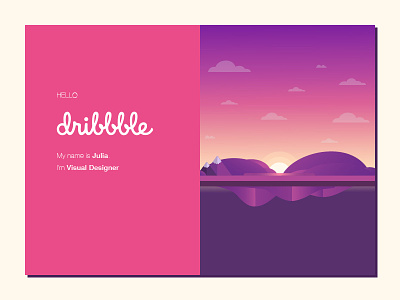 Hello Dribbble! debuts dribbble hello illustrator mountains shot