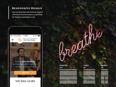 Responsive Grid - TheSilkRoad design landing page mobile page portfolio reiki responsive ui ux web yoga