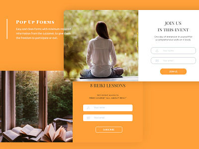 Popup Forms - TheSilkRoad design forms landing page orange pop up reiki subscription subscription forms ui ux yoga