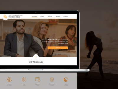 Landing Page | TheSilkRoad design landing page mobile orange page portfolio reiki responsive ui ux web yoga