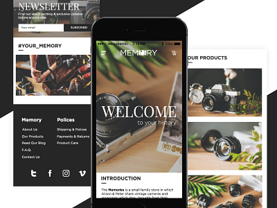 Mobile Landing Page | The Memory e commers landing minimal mobile mobile landing page photography responsive ui ux web