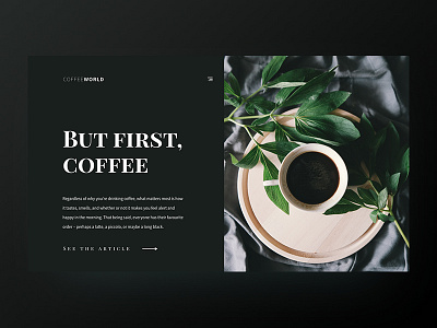 But first, coffee | Blog page article blog card coffee concept daily interaction design simple ui ux