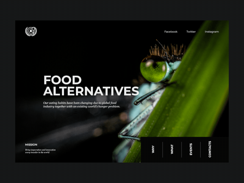 Food Alternative | Menu Animation ants design food interface landing page minimal minimalism ui ux web website