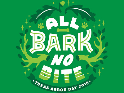 Texas Arbor Day design dog graphic design illustration tree typography