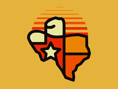 Texas Sunset cowboyhat design graphic design illustration minmal monoline sunset texas